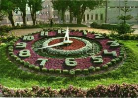 9 db VEGYES toronyórás és virágórás városképes lap / 9 MIXED clock motive cards, clock towers, flowe...