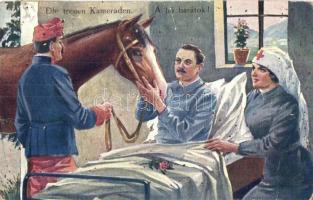 5 db régi ló motívumlap, lovaglás, lovas hintó, 2 régi fotóval / 5 pre-1945 horse motive cards, char...