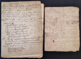 cca 1790-1820 Veszprémi kovács céhhel kapcsolatos iratok. Kovács céh esküjének szövege, szabaduló inasok lajstroma több évből is, valamint céh szabályzat. és egyéb iratok. Érdekes anyag
