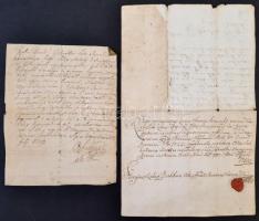 1745, 1820 Két érdekes levél. Gyulai bírókat felszólító levél, hogy egy megvert ember ügyében járjanak el. Hozzá átirat, valamint adóslevél bolhási keltezéssel