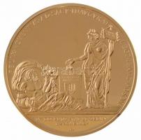 DN "Magyar Aranyóriások - II. Lipót koronázási érem 1790" aranyozott Cu utánveret, tanúsít...