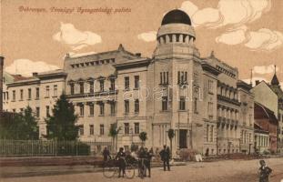 Debrecen, Pénzügyi igazgatósági palota, útépítés, kerékpárosok