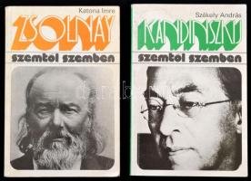 5 db művészei könyv a Szemtől szemben sorozatból: Katona Imre: Zsolnay. Székely András: Kandinszkij. Román József: Max Ernst. Udvardy Gyöngyvér-Vince Lajos: Mestrovic. Bp. 1975-1979, Gondolat. Kiadói papírkötésben.