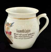 1894 Kossuth Lajos (1802-1894) emlékére készített porcelán bögre, jelzés nélkül, matricás, több feli...