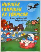 1988 Hupikék törpikék és Törpicur rajzfilm plakát, 77x57 cm