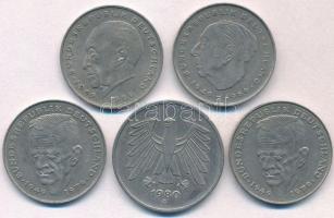 NSZK 1972-1981. 2M (4xklf) + 5M T:2
FRG 1972-1981. 2 Mark (4xdiff) + 5 Mark C:XF