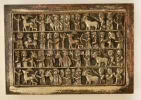 Tevan Margit (1901-1978): Ezüstözött réz kártyás doboz, jelzett, kopott, 12×17 cm