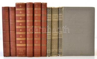 Vegyes könyv tétel, köztük sorozatkötésűek is, nagyrészt szépirodalom, valamint Lenin "A békés ...