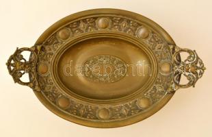 W&G réz füles kínáló, jelzett, enyhén eldeformálódva,  m:10 cm, 33×21 cm