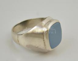 Ezüst (Ag) női pecsétgyűrű, jelzett, méret: 55, bruttó: 7,6 g