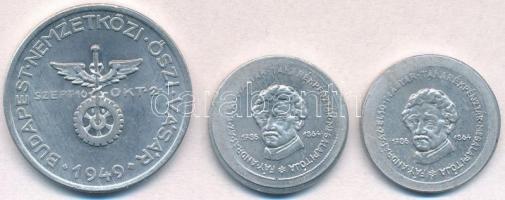 1949. "Magyar Állami Pénzverő / Budapesti Nemzetközi Őszi Vásár" Al emlékérem (32mm) + 196...