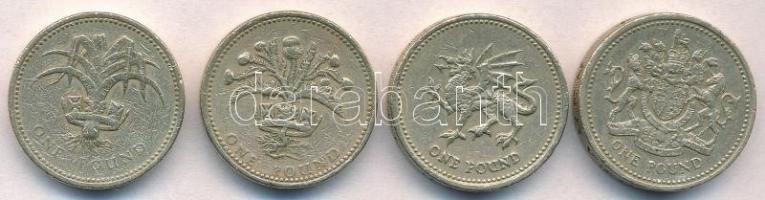 Nagy-Britannia 1989-2003. 1Ł (4xklf) T:2,2- Great Britain 1989-2003. 1 Pound (4xdiff) C:XF,VF