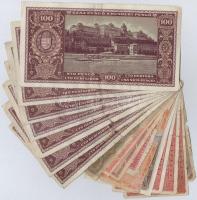 18db-os vegyes magyar korona, pengő és adópengő bankjegy tétel T:III,III-,IV