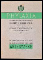 1943 a Phylaxia szérumtermelő Rt. árjegyzéke. 16p.