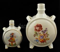 Drasche porcelán kulacs, 2 db, matricás, hibátlan, jelzett, m: 10 és 16 cm