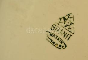 Gránit porcelán vajtartó, matricás, jelzett, kis kopásokkal, 29x15x9 cm