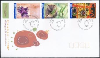 Üdvözlőbélyeg szelvényes sor FDC-n, Greeting Stamps set with coupon set FDC