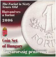 2006. 1Ft-100Ft 8klf db, forgalmi sor szettben, benne 1946-os 1Ft Ag "Hatvanéves a Forint" T:PP