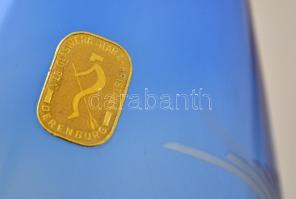 Harz talpas váza ( 2db), jelzett, hibátlan, csiszolt, két rétegű, m:17 cm (2×)