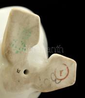 Hollóházi porcelán liba, kézzel festett, jelzett, kis kopásnyommal, m: 16,5 cm