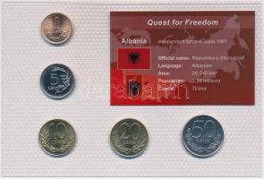 Albánia 1995-2000. 1L-50L (5xklf) Quest for Freedom sorozat, forgalmi sor műanyag díszcsomagolásban T:BU Albania 1995-2000. 1 Lek - 50 Leke (5xdiff) Quest for Freedom series, coin set in plastic case C:BU