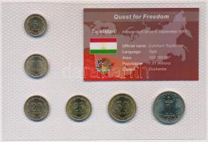 Tádzsikisztán 2001. 5d-1S (6xklf) "Quest for Freedom" sorozat, forgalmi sor műanyag díszcsomagolásban T:BU Tajikistan 2001. 50 Drams - 1 Somoni (6xdiff) "Quest for Freedom" series, coin set in plastic case C:BU