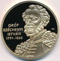 ifj. Szlávics László (1959-) 2011. "Nagy Magyarok / Gróf Széchenyi István 1791-1860" aranyozott Cu emlékérem (40mm) T:PP