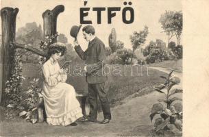 A hét napjai - 7 darabos teljes bécsi romantikus képeslapsorozat, megíratlan, jó állapotban / Days o...