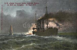 1914 SMS Emden kleiner Kreuzer der deutschen Kaiserlichen Marine, beschießt Madras im Golf von Bengalen / WWI SMS Emden Dresden class light cruiser of the  Imperial German Navy, the bombardment of Madras (EK)