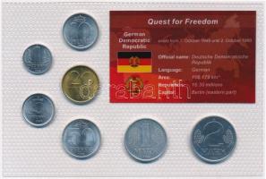 NDK 1968-1990. 1pf-2M (7xklf) "Quest for Freedom" sorozat, forgalmi sor műanyag díszcsomagolásban T:BU GDR 1968-1990. 1 Pfennig - 2 Mark (7xdiff) "Quest for Freedom" series, coin set in plastic case C:BU