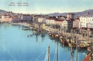 Split, Spalato; Stara Obala / Riva vecchia / old shore, port (EK)