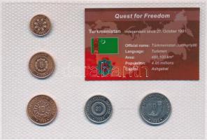 Türkmenisztán 1993. 1T-50T (5xklf) "Quest for Freedom" sorozat, forgalmi sor műanyag díszcsomagolásban T:BU Turkmenistan 1993. 1 Tenge - 50 Tenge (5xdiff) "Quest for Freedom" series, coin set in plastic case C:BU