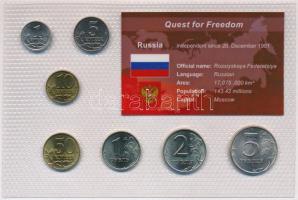 Oroszország 1997-2004. 1k-5R (7xklf) "Quest for Freedom" sorozat, forgalmi sor műanyag díszcsomagolásban T:BU Russia 1997-2004. 1 Kopek - 5 Rubles (7xdiff) "Quest for Freedom" series, coin set in plastic case C:BU