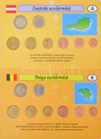 Vegyes: 12xklf Euro forgalmi sor, különböző országok, "Euró éremgyűjtő" karton albumban T:...