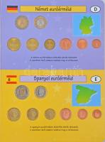 Vegyes: 12xklf Euro forgalmi sor, különböző országok, "Euró éremgyűjtő" karton albumban T:...