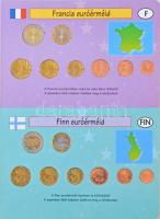 Vegyes: 12xklf Euro forgalmi sor, különböző országok, "Euró éremgyűjtő" karton albumban T:...