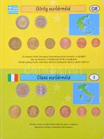 Vegyes: 12xklf Euro forgalmi sor, különböző országok, "Euró éremgyűjtő" karton albumban T:...