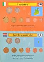 Vegyes: 12xklf Euro forgalmi sor, különböző országok, "Euró éremgyűjtő" karton albumban T:...
