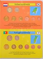 Vegyes: 12xklf Euro forgalmi sor, különböző országok, "Euró éremgyűjtő" karton albumban T:...