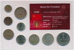 Szovjetunió 1973-1991. 1k-1R (9xklf) "Quest for Freedom" sorozat, forgalmi sor műanyag díszcsomagolásban T:BU Soviet Union 1973-1991. 1 Kopek - 1 Ruble (9xdiff) "Quest for Freedom" series, coin set in plastic case C:BU