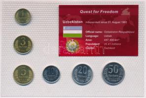 Üzbegisztán 1994. 1t-50t (6xklf) "Quest for Freedom" sorozat, forgalmi sor műanyag díszcsomagolásban T:BU Uzbekistan 1994. 1 Tiyin - 50 Tiyin (6xdiff) "Quest for Freedom" series, coin set in plastic case C:BU