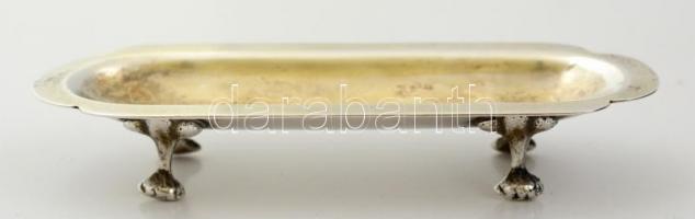 Aranyozott ezüst(Ag) fogpiszkálótartó, jelzett, 10,4x3,9 cm, 36,7 g