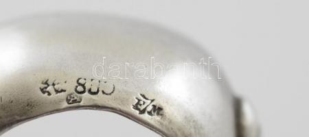 Ezüst(Ag) madárkarmos cukorcsipesz, jelzett, h: 11,8 cm, nettó: 20,4 g