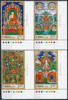 Thangka buddhista festmények ívsarki sor + blokk Thangka Buddhist paintings corner set + block