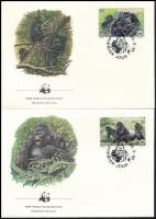 WWF Gorilla set 4 FDC WWF Hegyi gorilla sor 4 db FDC-n