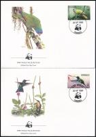 WWF Birds set on 4 FDC WWF: Madarak sor  4 db FDC-n