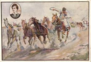 13 db főleg RÉGI lovas motívumlap / 13 mostly pre-1945 horse motive postcards