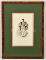 XIX: sz. eleji divat metszet igényes, üvegezett keretben / XIXth century fashion etching in glazed frame 36x48 cm