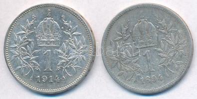 Ausztria 1894-1914. 1K Ag "Ferenc József" (2x) T:2,2-,3
Austria 1894-1914. 1 Corona Ag &q...