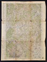 1915 Katonai térképek, összesen 5 db Szombathely, Budapest, Pozsony, Magyaróvár, Budapest Észak (és környéke) katonai térképek. Vegyes állapotban, A. M. Kir. Állami Térképészet, 1:200.000, 62x47cm